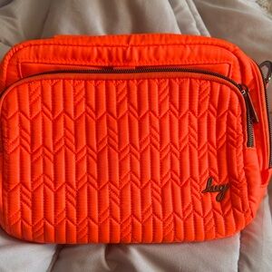 Lug Quilted Neon Orange Cosmetic Bag